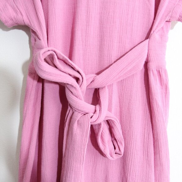Hatch Maternity The Carolina Dress Orchid Pink Tie Waist Gauze Cotton Midi XL - Picture 11 of 14